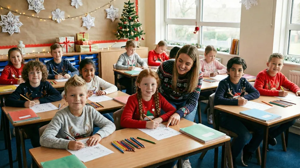 Actividad de Navidad A2 Flyers A Bundle of Christmas Presents para clases de inglés