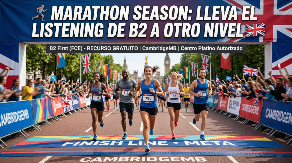 Recurso descargable Listening B2 First Marathon Season CambridgeMB Recurso descargable Listening B2 First Marathon Season CambridgeMB