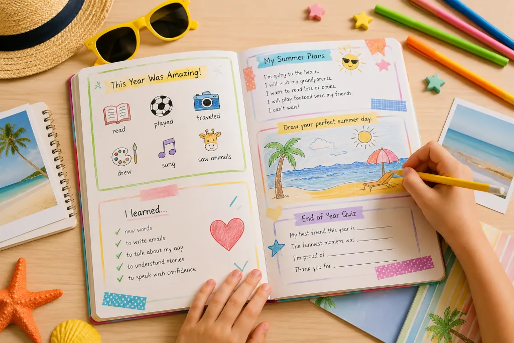 My Summer Scrapbook actividad de fin de curso Cambridge Starters y Movers