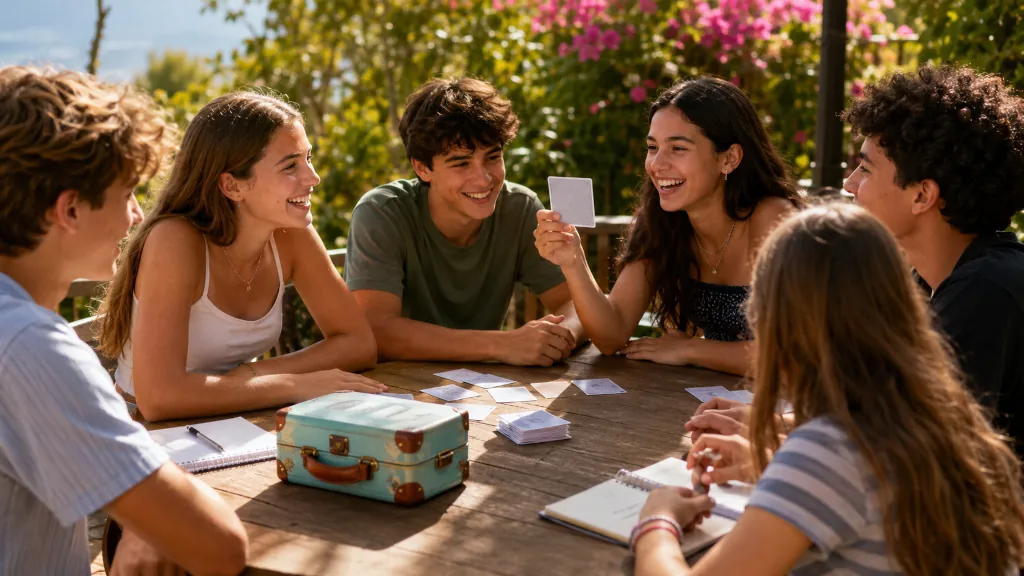 Estudiantes jugando Holiday Taboo para practicar vocabulario de viajes del Cambridge B2 First Estudiantes jugando Holiday Taboo para practicar vocabulario de viajes del Cambridge B2 First