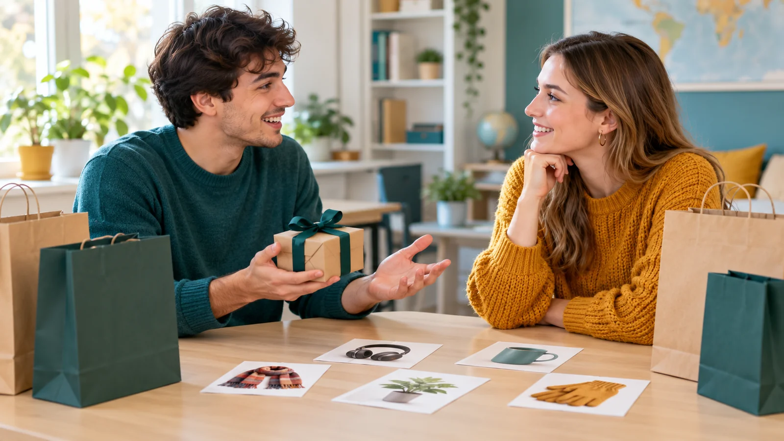 Dos estudiantes conversan sobre un regalo y las compras para practicar Speaking B1 Preliminary